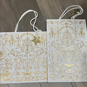 2 Dior Luxurious Gold and White Bags